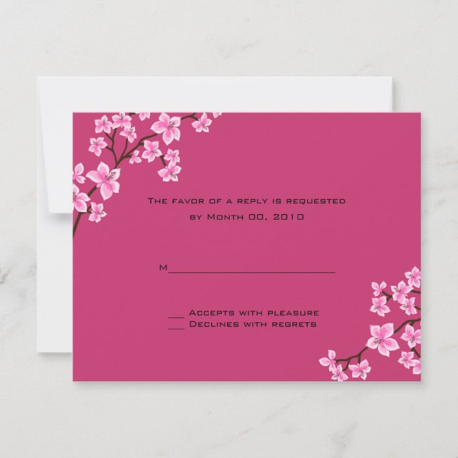 Cartões RSVP Cherry Blossom (Frente)