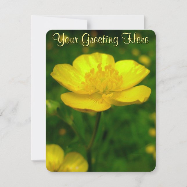 Cartões RSVP de ButterCup Personalizados (Frente)