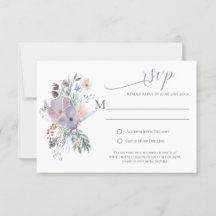 Cartões RSVP de Caligrafia Misty Fields