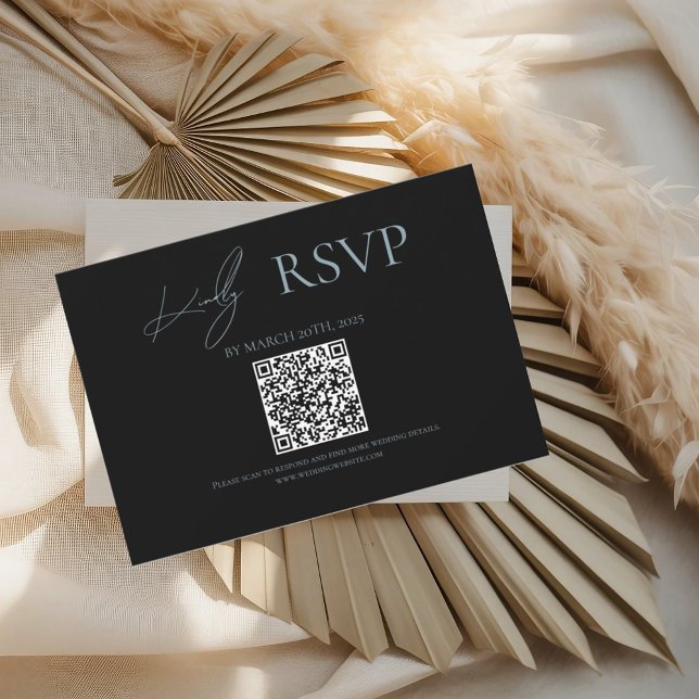 Cartões RSVP de Casamento Azul (Criador carregado)