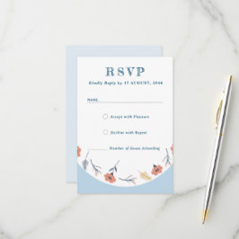 Cartões RSVP De Casamento Azul De Bebê Belo Retro