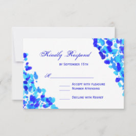 Cartões RSVP de Casamento Azul Real de Teal Waterc