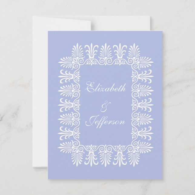Cartões RSVP de Casamento Blue 1 (Verso)