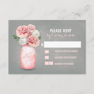 Cartões RSVP de Casamento Bonito de Mason jar pint