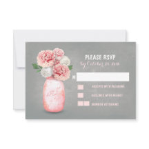 Cartões RSVP de Casamento Bonito de Mason jar pint