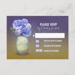 Cartões RSVP de Casamento Bonito de Mason jar pint