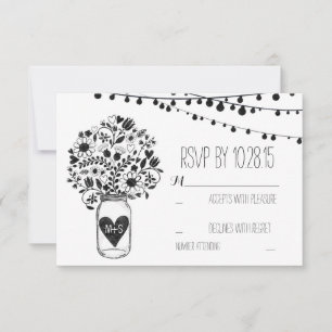 Cartões RSVP de Casamento Brancos