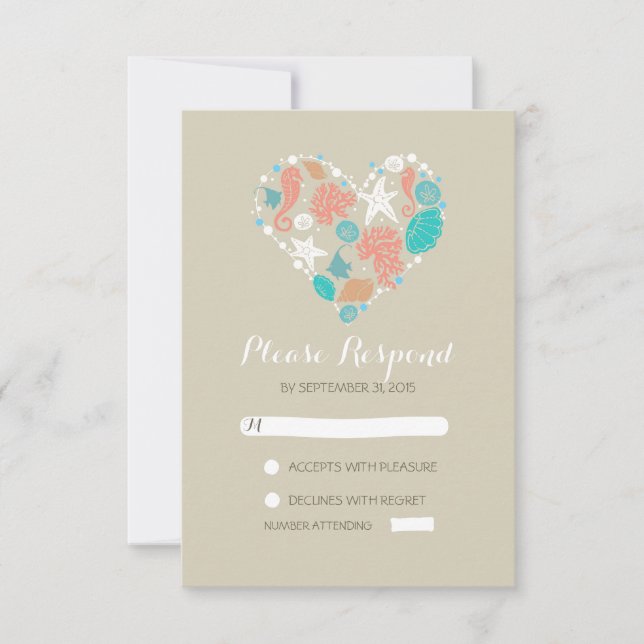 Cartões RSVP de Casamento Casual do Cartaz de prai (Frente)