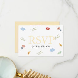 Cartões RSVP de Casamento Colorido alegres