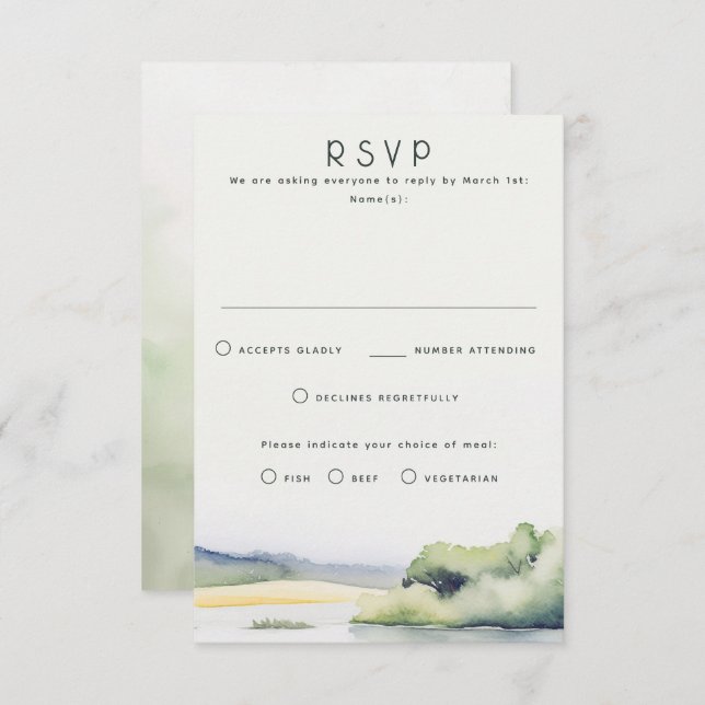Cartões RSVP de Casamento da Natureza (Frente/Verso)