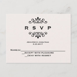 Cartões RSVP de casamento da tipografia de vintage