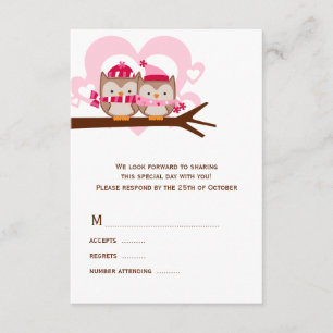 Cartões RSVP de Casamento das Corujas de Inverno