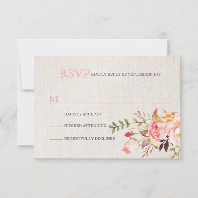 Cartões RSVP de Casamento de Aquarela Boêmia (Frente)