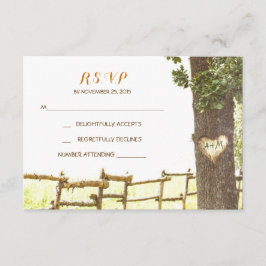 Cartões RSVP de Casamento de Árvore