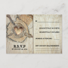Cartões RSVP de Casamento de Árvore do Coração da
