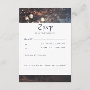 Cartões RSVP de Casamento de Árvore Rustic e Mason