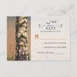 Cartões RSVP de Casamento de Árvore Rústica