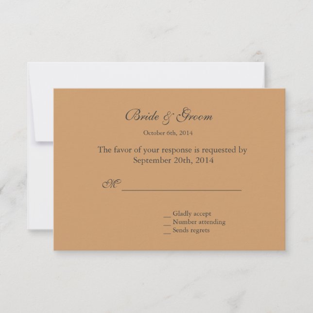 Cartões RSVP de casamento de bambu e fã de seda ch (Frente)
