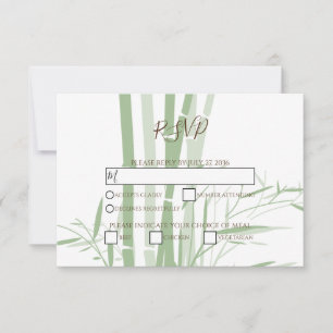 Cartões RSVP de Casamento de Bambu Oriental Elega