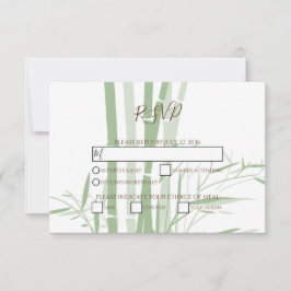 Cartões RSVP de Casamento de Bambu Oriental Elegan