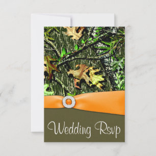 Cartões RSVP de Casamento de Caça Laranja Clássico
