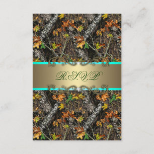 Cartões RSVP de Casamento de Camo da Casa da Mint