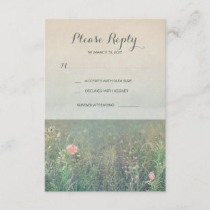 Cartões RSVP de casamento de campo de verão