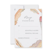 Cartões RSVP de Casamento de Casamento de Boho Fea