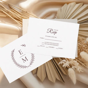 Cartões RSVP de Casamento de Casamento Laurel Mono