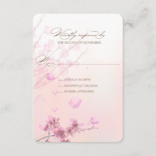 Cartões RSVP de Casamento de Cherry Blossom/Sakura