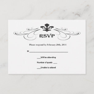 Cartões RSVP de Casamento de Deslocamento Decorati