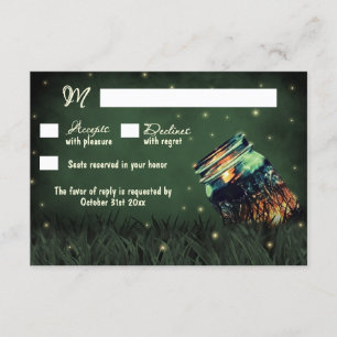 Cartões RSVP de Casamento de Firefly Rustic Mason 