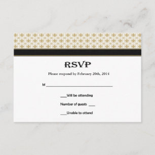Cartões RSVP de Casamento de Fleur de Lis Dourado