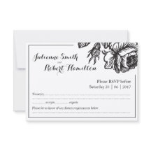 Cartões RSVP de Casamento de Flores de Rosa Rustic