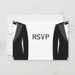Cartões RSVP De Casamento De Gay Branco E Preto