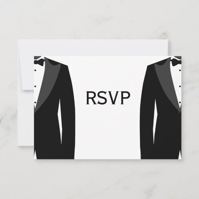 Cartões RSVP De Casamento De Gay Branco E Preto (Verso)