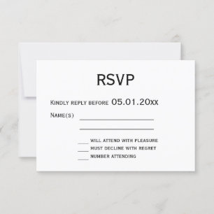 Cartões RSVP De Casamento De Gay Branco E Preto Pe