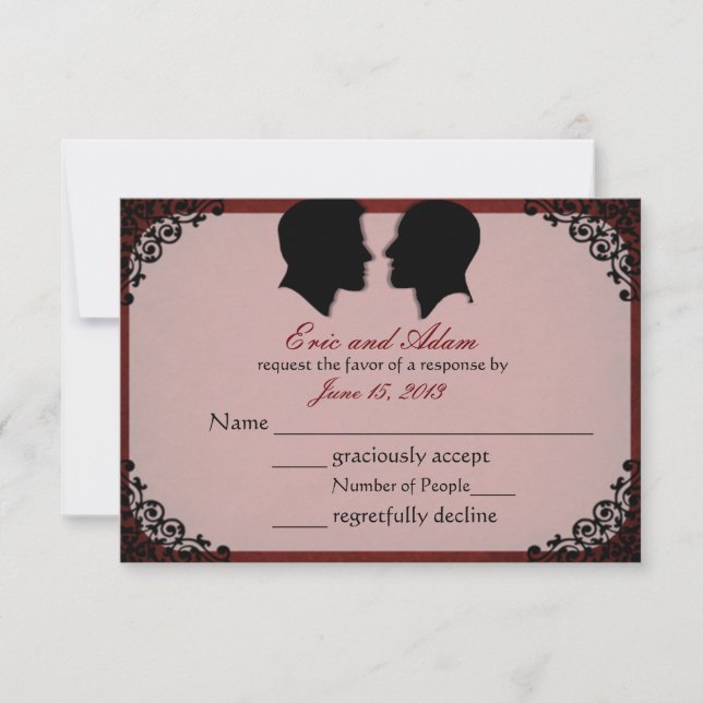 Cartões RSVP de Casamento de Gay Personalizado (Frente)