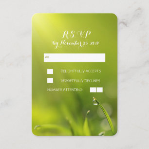 Cartões RSVP de Casamento de grama Verde
