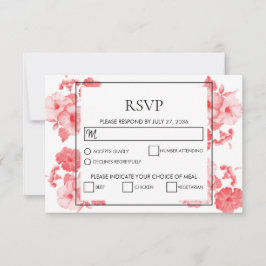 Cartões RSVP de Casamento de Hibiscus Watercolor E