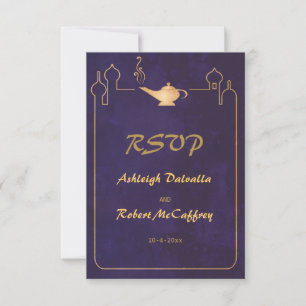 Cartões RSVP de Casamento de Lâmpada Mágica Árabe