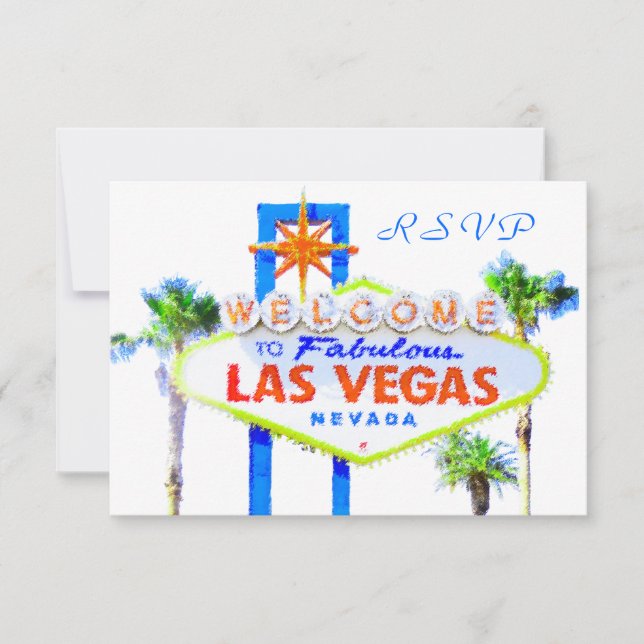 Cartões RSVP de Casamento de Las Vegas com envelop (Frente)