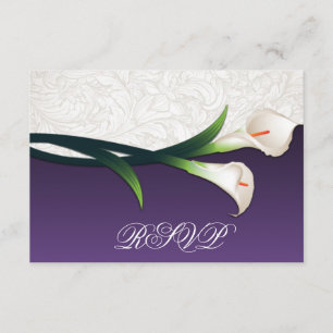 Cartões RSVP de Casamento de Lily com Prata Branca