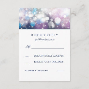 Cartões RSVP de Casamento de Luzes de String Marin