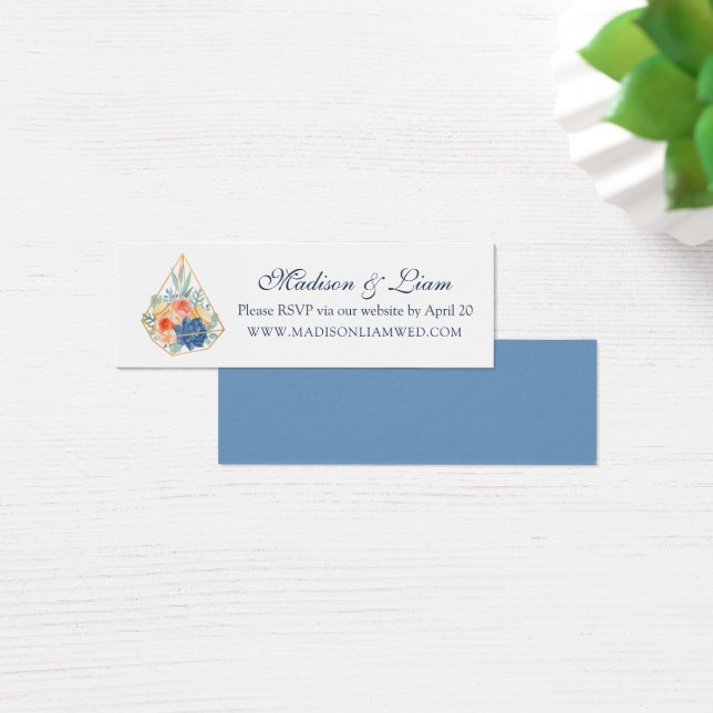 Cartões RSVP de Casamento de Macaron com Suculente (Mesa)