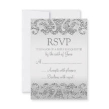 Cartões RSVP de Casamento de Olhos de Silver