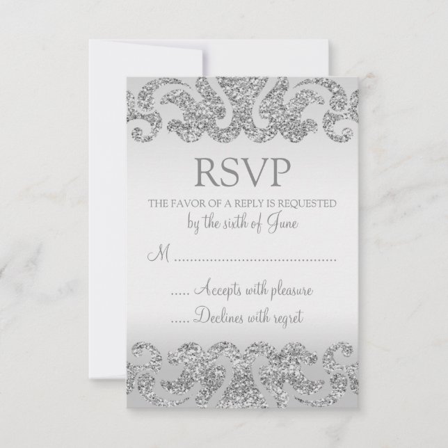 Cartões RSVP de Casamento de Olhos de Silver (Frente)