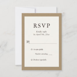 Cartões RSVP de Casamento de Papel da Rustic Ivory