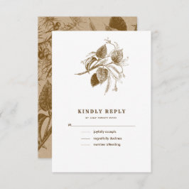 Cartões RSVP de Casamento de Papel Kraft do Sketch