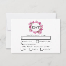 Cartões RSVP de Casamento de Peões Rosa Elegantes